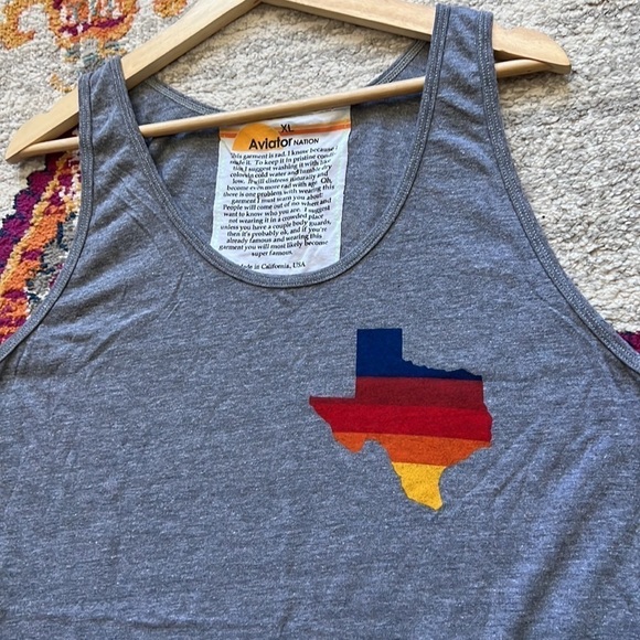 Aviator Nation Gray Tank Top with Texas Flag Design - Picture 5 of 10
